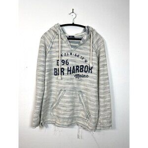 MV Sports XS Bar harbor Maine Hoodie Sweatshirt‎ WHITE Blue Souvenir Knit Lined